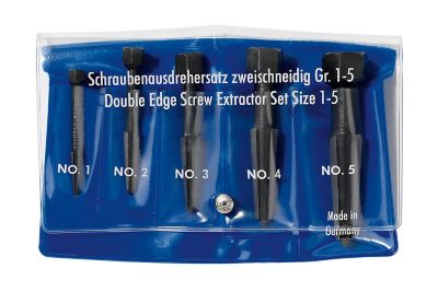 Rennsteig Tools 5-Piece Double Fluted Screw Extractor Set