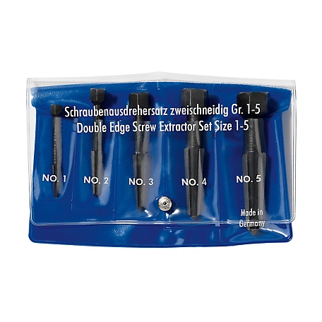 Rennsteig Tools 5-Piece Double Fluted Screw Extractor Set