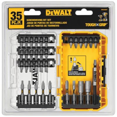 DEWALT DWA35SET 35 pc. Tough Grip Steel Hex Shank Screwdriver Bit Set