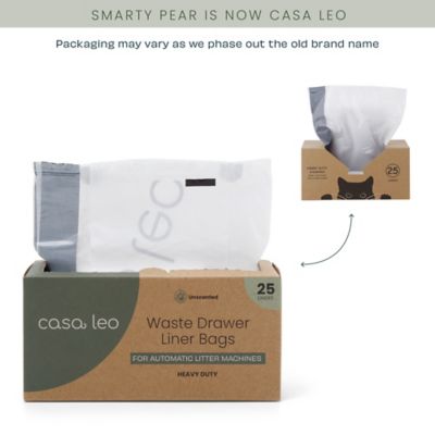 Image showing 5 th Casa Leo Lavender 25 ct. Drawstring Waste Drawer Liners for Automatic Self-Cleaning Litter Boxes