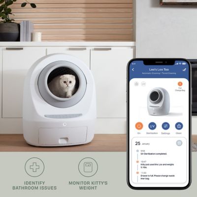 Image showing  Leo's Loo Too Starter Bundle Smart Self-Cleaning Cat Litter Box