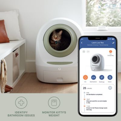 Image showing  Leo's Loo Too Starter Bundle Smart Self-Cleaning Cat Litter Box