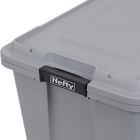 Hefty 18gal Max Pro Storage Tote Gray : Target