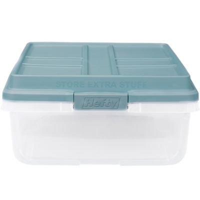 Image showing  40 qt. Hi Rise Under Bed Storage Bin, Clear