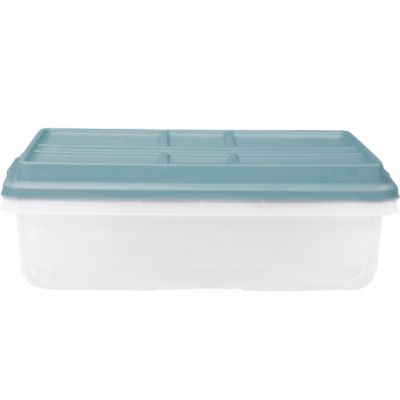 Image showing  40 qt. Hi Rise Under Bed Storage Bin, Clear