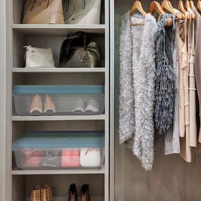 Image showing  40 qt. Hi Rise Under Bed Storage Bin, Clear