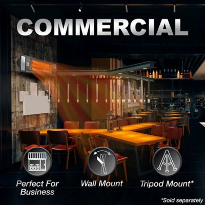 Image showing  1,500W Carbon Indoor/Outdoor Infrared Electric Patio Heater with Remote, 150 sq. ft., 5,200 BTU