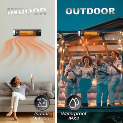 Image showing 6 th Dr. Infrared Heater 1,500W Carbon Indoor/Outdoor Infrared Electric Patio Heater with Remote, 150 sq. ft., 5,200 BTU