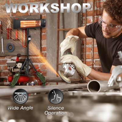 Image showing 5 th Dr. Infrared Heater 1,500W Carbon Infrared Electric Patio Heater, Portable Tripod, Mount Ready, 150 sq. ft., 5,200 BTU