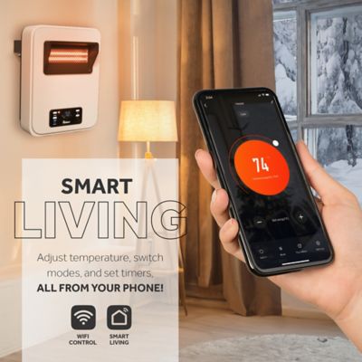 Image showing 5 th Dr. Infrared Heater 1500-Watt White Wall Hung or Mount Electric Space Heater Dual System with Infrared & Fan Forced, WiFi & RC