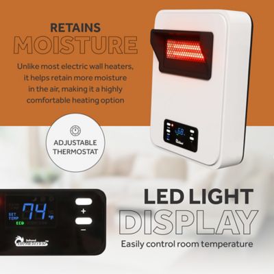 Image showing 7 th Dr. Infrared Heater 1500-Watt White Wall Hung or Mount Electric Space Heater Dual System with Infrared & Fan Forced, WiFi & RC