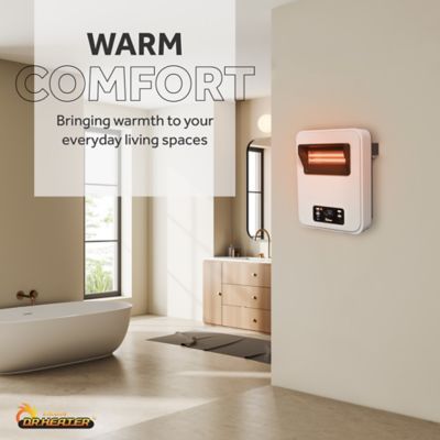 Image showing 8 th Dr. Infrared Heater 1500-Watt White Wall Hung or Mount Electric Space Heater Dual System with Infrared & Fan Forced, WiFi & RC