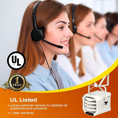 Image showing 5 th Dr. Infrared Heater Hard Wired Electric Heavy-Duty Shop Garage Heater, 700 sq. ft., 30,000 BTU, 10,000W, 240V, Mountable