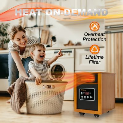 Image showing  Electric Portable Infrared Space Heater, 400 sq. ft., 5,200 BTU, 1,500W, Remote Control