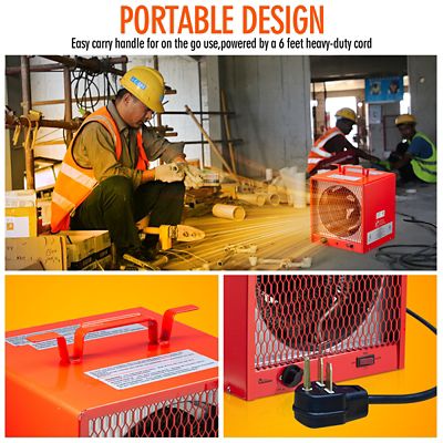 Image showing 5 th Dr. Infrared Heater Electric 208/240V, 4,800W/5,600W Garage/Shop Heater with 6-30R Plug