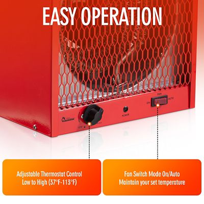 Image showing 6 th Dr. Infrared Heater Electric 208/240V, 4,800W/5,600W Garage/Shop Heater with 6-30R Plug