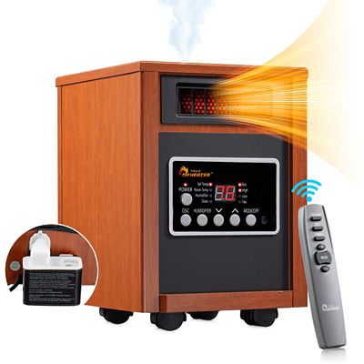 Dr. Infrared Heater Portable Space Heater with Humidifier and Oscillation Fan, Remote Controlled, 1500-Watt, Cherry, DR-998 -  Dr Infrared Heater, DR998