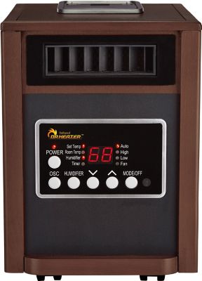 Dr. Infrared Heater Portable Space Heater with Humidifier and Oscillation Fan, Remote Controlled, 1500-Watt, Walnut, DR-998W