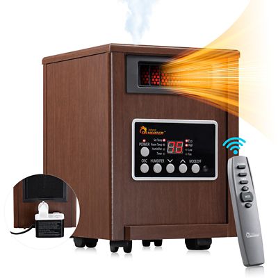 Dr. Infrared Heater Portable Space Heater with Humidifier and Oscillation Fan, Remote Controlled, 1500-Watt, Walnut, DR-998W