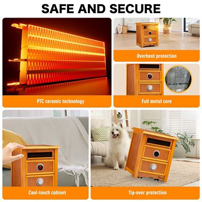 Image showing  Portable Space Heater with Nightstand Design, Furniture-Grade Cabinet, 1500W
