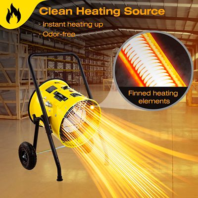 Image showing  Electric Salamander Construction Portable Fan Forced Heater, 1,500 sq. ft., 50,000 BTU, 10,000W, 240V