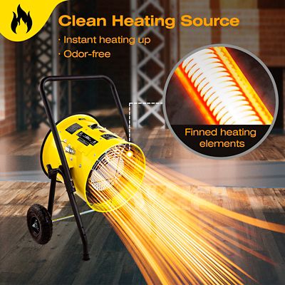 Image showing  Electric Salamander Construction Portable Fan Forced Heater, 1,000 sq. ft., 51,182 BTU, 15,000W, 240V