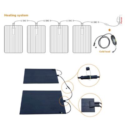 Image showing  Heated Rubber Snow Melting Mat, 300W, 40 in. x 23 in., 10 ft. GFCI Cable, Blue