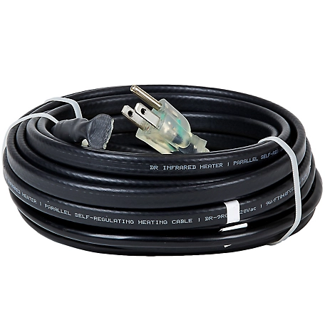 Dr. Infrared Heater Heating Cables for De-Icing, Self-Regulating, Built-In Thermostat, 72W, 6 ft., 120V, DR-9RC1006