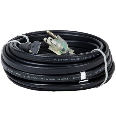 Dr. Infrared Heater Heating Cables for De-Icing, Self-Regulating, Built-In Thermostat, 600W, 50 ft., 120V, DR-9RC1050