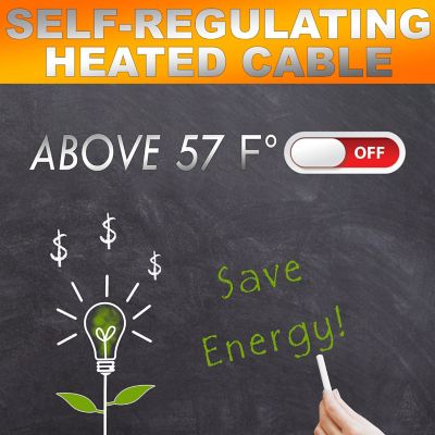 Image showing  Heating Cables for De-Icing, Self-Regulating, Built-In Thermostat, 1500W, 125 ft., 120V