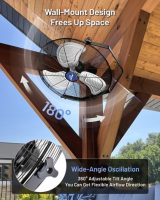 Image showing  20 in. 3-Speed Indoor/Outdoor Fan, Wall Mount or Floor Stand, Black, ILG8E20-15