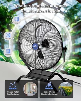 Image showing  20 in. 3-Speed Indoor/Outdoor Fan, Wall Mount or Floor Stand, Black, ILG8E20-15