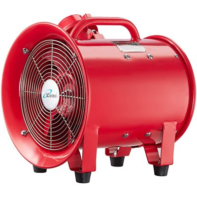 iLIVING 10 in. Explosion Proof Ventilation Fan, 350W, 1943 Cfm, Red, ILG8EF10EX