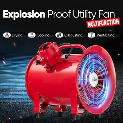 Image showing  10 in. Explosion Proof Ventilation Fan, 350W, 1943 CFM, Red, ILG8EF10EX