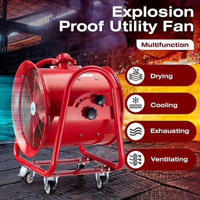 Image showing  16 in. Explosion Proof Ventilation Fan, 1100W, 4240 CFM, Red, ILG8EF16EX