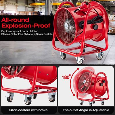 Image showing  16 in. Explosion Proof Ventilation Fan, 1100W, 4240 CFM, Red, ILG8EF16EX
