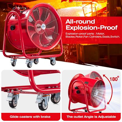 Image showing  20 in. Explosion Proof Ventilation Fan, 900W, 5830 CFM, Red, ILG8EF20EX