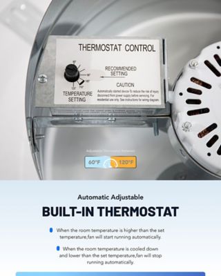 Image showing  4 in. Automatic Gable Mount Attic Ventilator Fan with Adjustable Thermostat, 2339 CFM, 2.85A, ILG8G14-12T