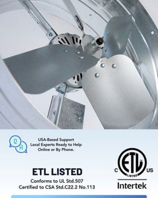 Image showing 5 th iLIVING 4 in. Automatic Gable Mount Attic Ventilator Fan with Adjustable Thermostat, 2339 CFM, 2.85A, ILG8G14-12T