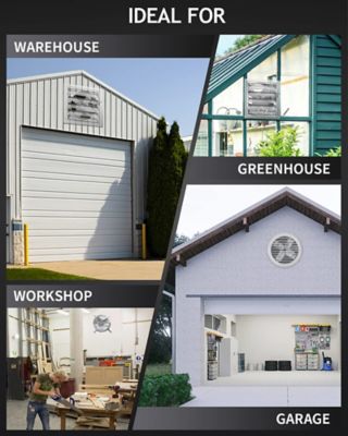 Image showing 6 th iLIVING 4 in. Automatic Gable Mount Attic Ventilator Fan with Adjustable Thermostat, 2339 CFM, 2.85A, ILG8G14-12T