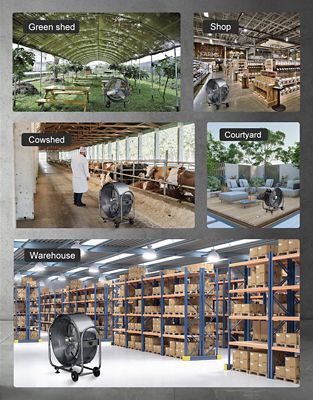 Image showing  24 in. Bldc Air Circulator High Velocity Floor Fan, 115V, 265W, Grey (ILG8M24-70EC)