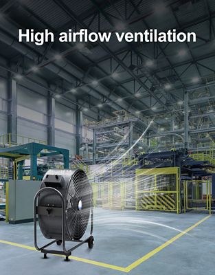 Image showing  24 in. Bldc Air Circulator High Velocity Floor Fan, 115V, 265W, Grey (ILG8M24-70EC)