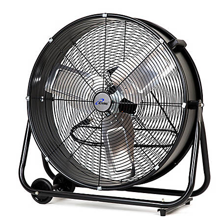 iLIVING 24 in. High Velocity Drum Fan Industrial, Commercial, Residential Air Circulator, 2-Speed Control, 7700 CFM, ILG8MF24-77