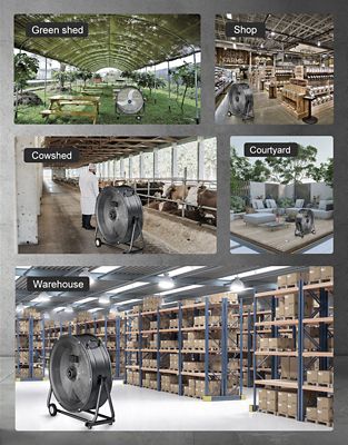 Image showing  30 in. 3-Speed Indoor High Velocity Drum Fan Industrial, Commercial, Residential Air Circulator, Speed Control, 8300 CFM