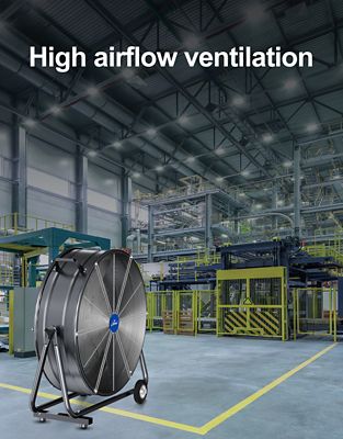 Image showing  30 in. 3-Speed Indoor High Velocity Drum Fan Industrial, Commercial, Residential Air Circulator, Speed Control, 8300 CFM