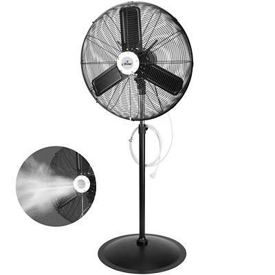 iLIVING 30 in. Pedestal Outdoor Oscillating Fan with Misting Kit - Shop, Greenhouse, Patio - 120V 1.8A 8400 Cfm, ILG8P30M