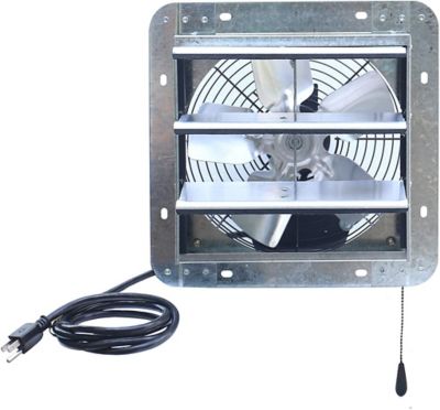 iLIVING 10 in. Shutter Exhaust Attic Garage Grow Fan, Ventilation Fan with 3 Speed Thermostat 6 ft. Long 3 Plugs Cord