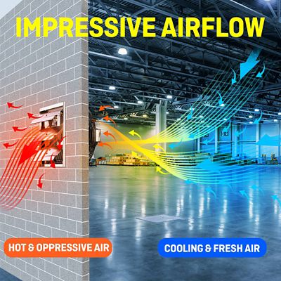 Image showing 5 th iLIVING 12 in. Shutter Exhaust Fan with Thermospeed Controller, 960 CFM