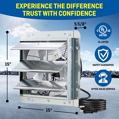 Image showing 6 th iLIVING 12 in. Shutter Exhaust Fan with Thermospeed Controller, 960 CFM