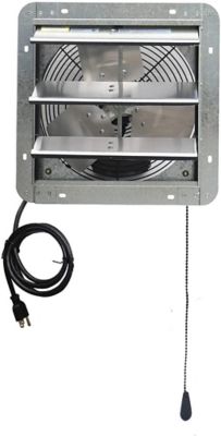 Image showing  12 in. 3-Speed Shutter Exhaust Attic Garage Grow Fan, 800 CFM, Ventilation Fan with Thermostat, 6 ft. Long, 3 Plugs Cord